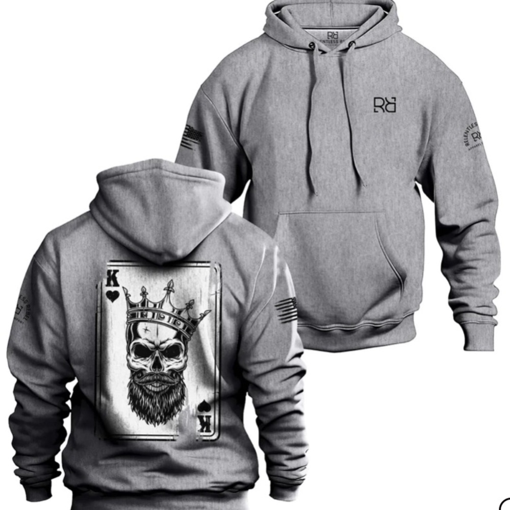 Gray Graphic King Hoodie for Men